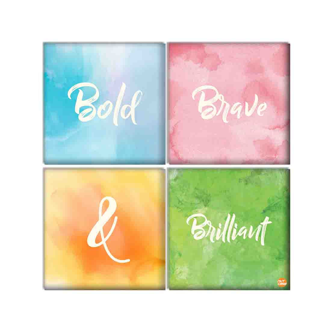 Wall Art Decor For Home Set Of 4 -Watercolors Nutcase