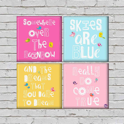 Wall Art Decor For Home Set Of 4 -Skies Are Blue Nutcase