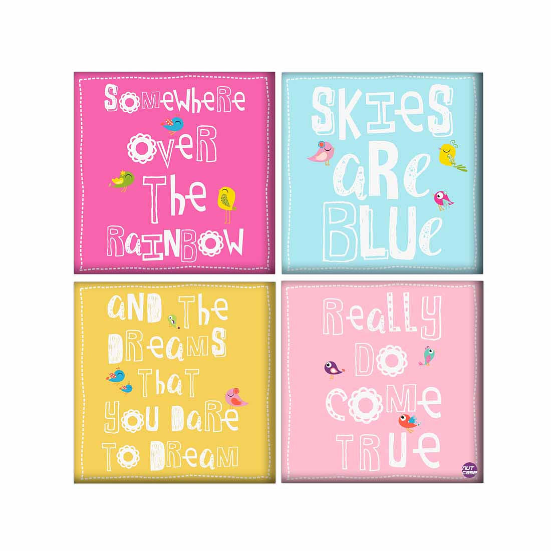 Wall Art Decor For Home Set Of 4 -Skies Are Blue Nutcase