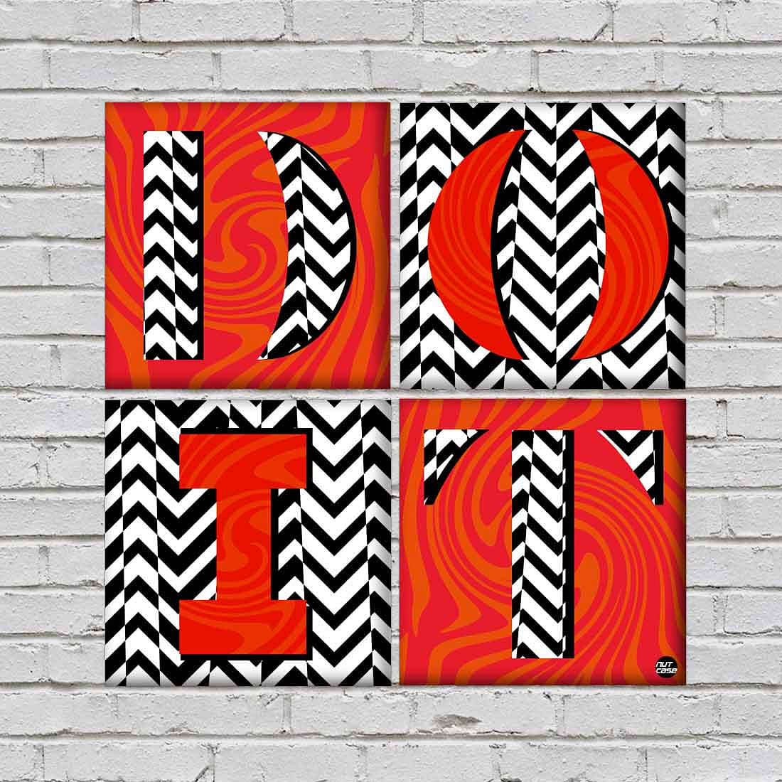 Wall Art Decor For Home Set Of 4 -Do It With Strips Nutcase