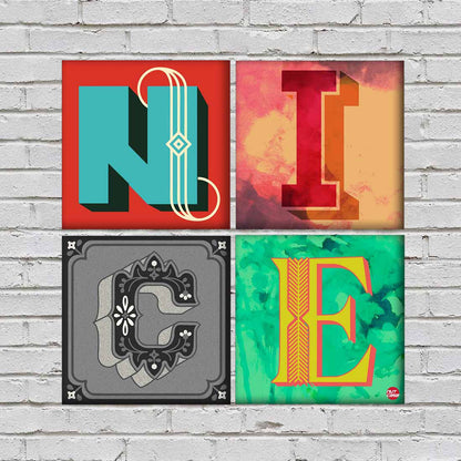 Wall Art Decor For Home Set Of 4 -NICE Nutcase