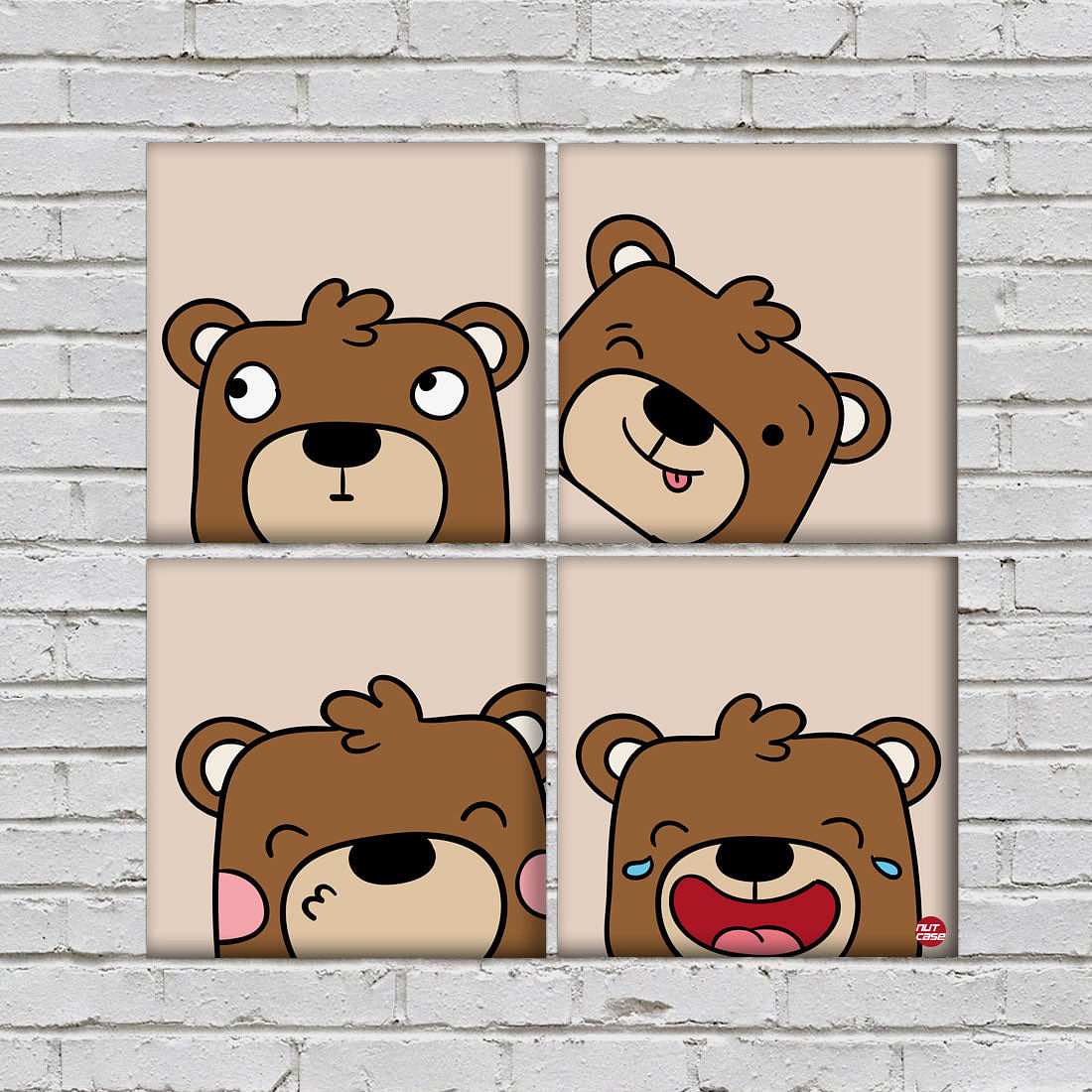 Wall Art Decor For Home Set Of 4 -Beer Face Nutcase