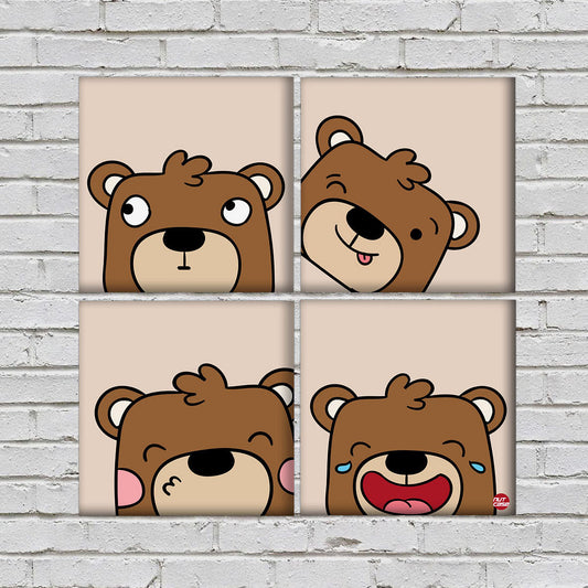 Wall Art Decor For Home Set Of 4 -Beer Face Nutcase