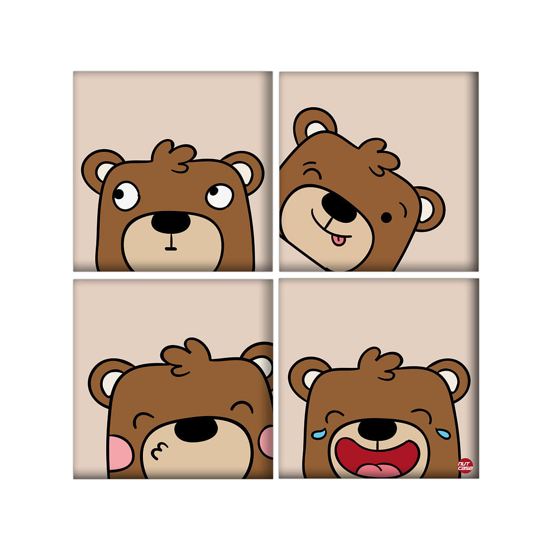 Wall Art Decor For Home Set Of 4 -Beer Face Nutcase