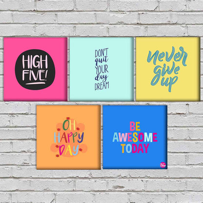 Wall Art Decor Boards Set Of 5 - Never Give Up Nutcase