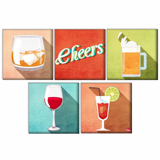 Wall Art Decor Boards Set Of 5 - Cheers Nutcase