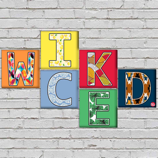 Wall Art Decor Panels Set Of 6 -  Wicked Nutcase
