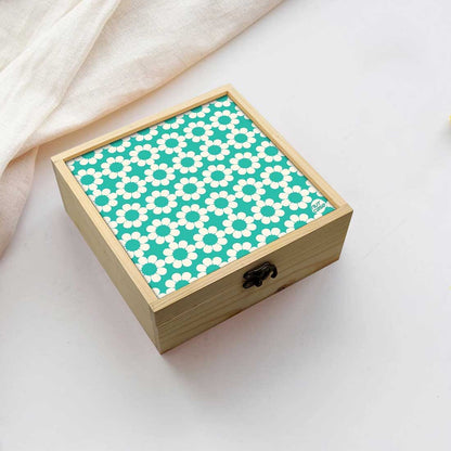 Jewellery Box Makepup Organizer -  Blue Flowers Design Nutcase