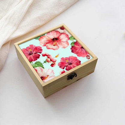 Jewellery Box Makepup Organizer -  Hibiscus Flower Leaf Nutcase