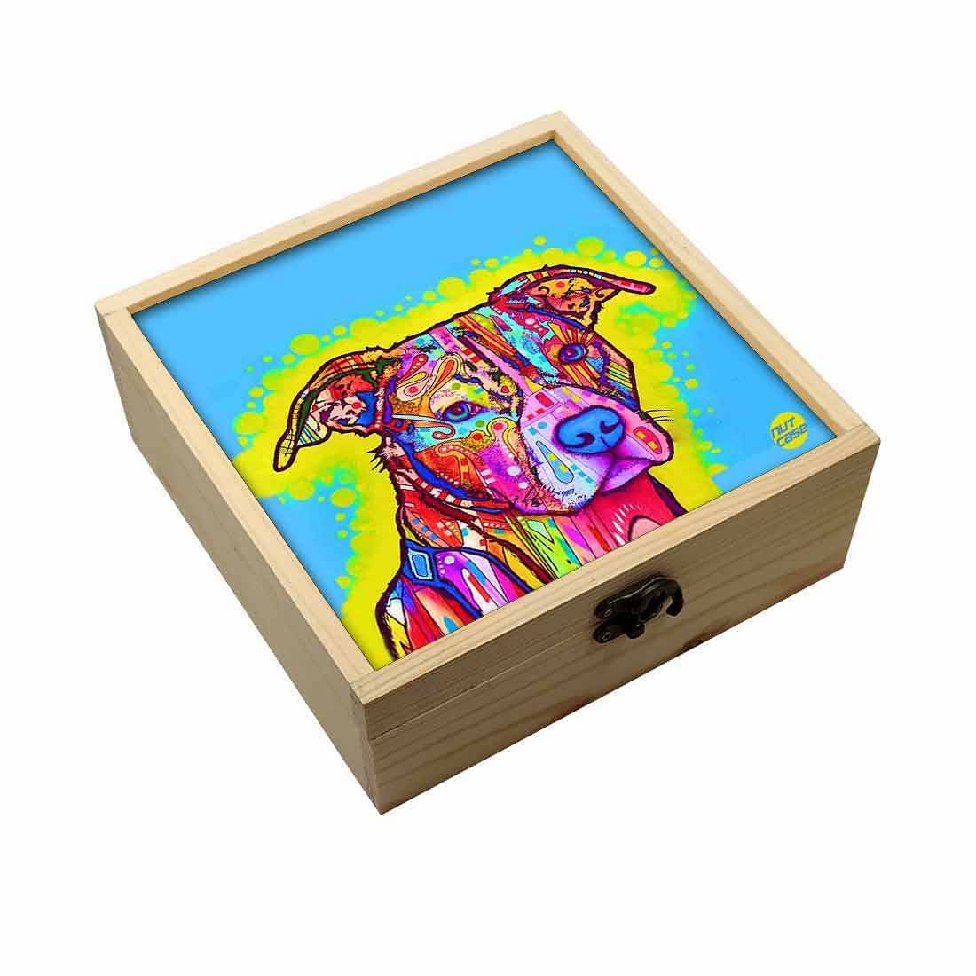 Jewellery Box Makepup Organizer -  Colorful Dog Face Nutcase