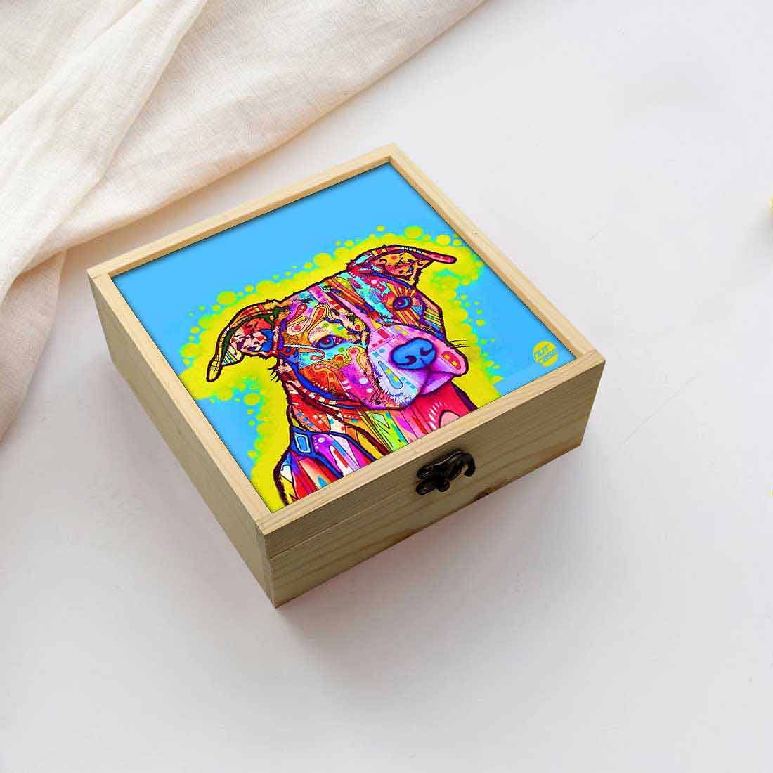 Jewellery Box Makepup Organizer -  Colorful Dog Face Nutcase