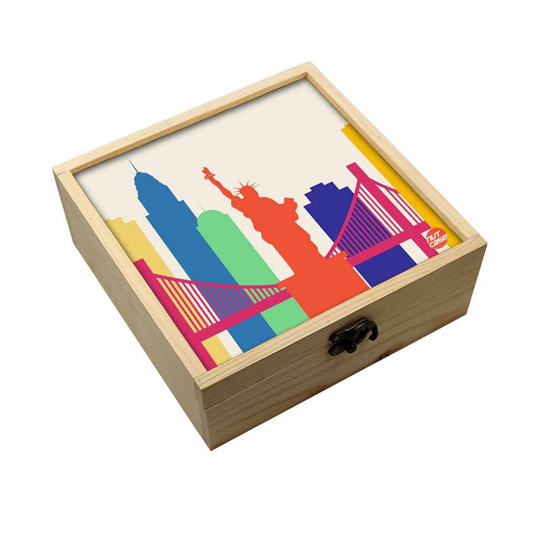 Jewellery Box Makepup Organizer -  Statue Of Liberty Orange Nutcase