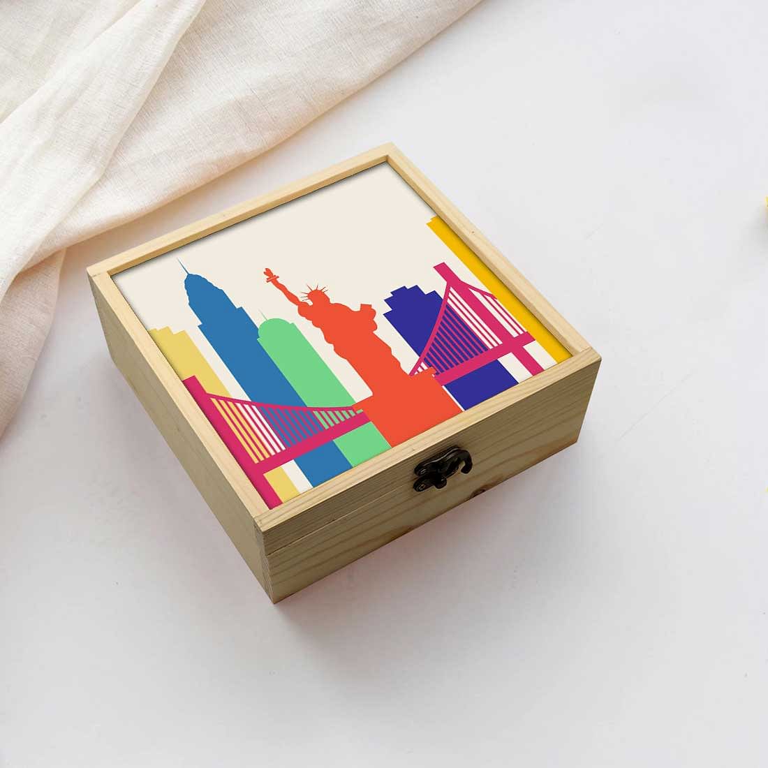 Jewellery Box Makepup Organizer -  Statue Of Liberty Orange Nutcase