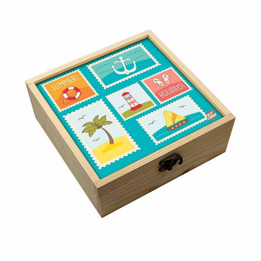 Jewellery Box Makepup Organizer -  Stamp Map Summer Nutcase