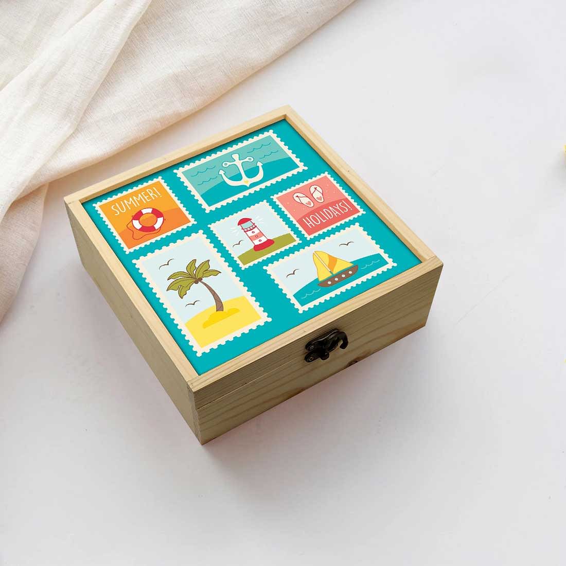 Jewellery Box Makepup Organizer -  Stamp Map Summer Nutcase