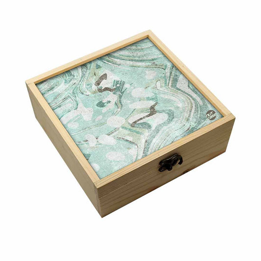 Jewellery Box Makepup Organizer -  Green Marble Nutcase