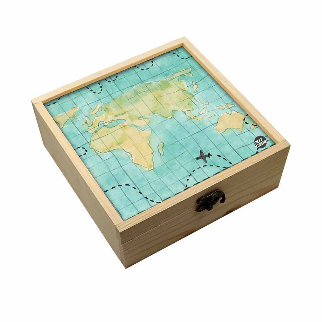 Jewellery Box Makepup Organizer -  Old Map Nutcase