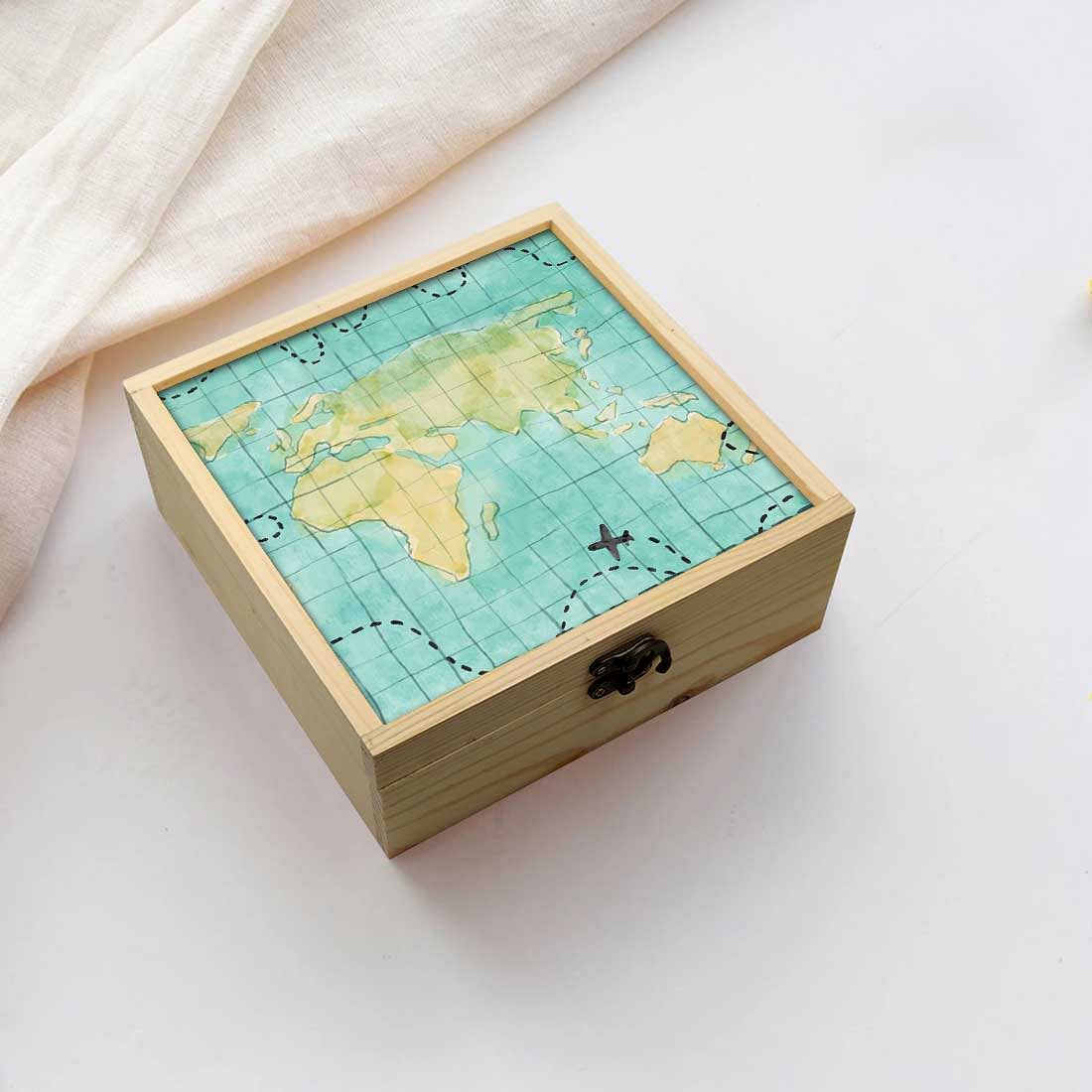 Jewellery Box Makepup Organizer -  Old Map Nutcase