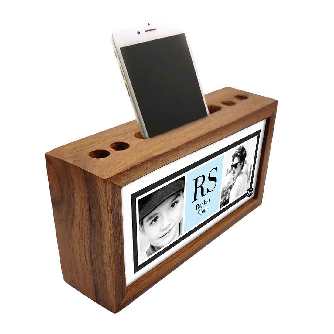 Personalized personalized Wood desk organizer - Add Your Text - Boy Nutcase