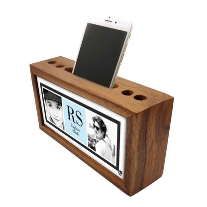 Personalized personalized Wood desk organizer - Add Your Text - Boy Nutcase