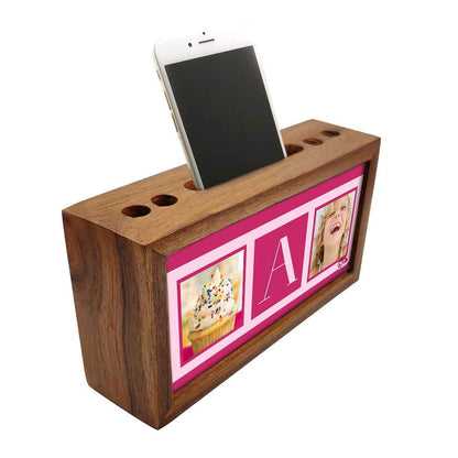 Customized Wooden Desk Organizer - Cup Cake Pink Nutcase