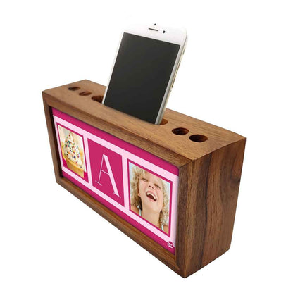 Customized Wooden Desk Organizer - Cup Cake Pink Nutcase