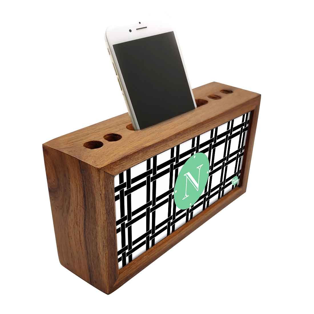 Personalized Wood desk accessories - Checkbox Black Nutcase