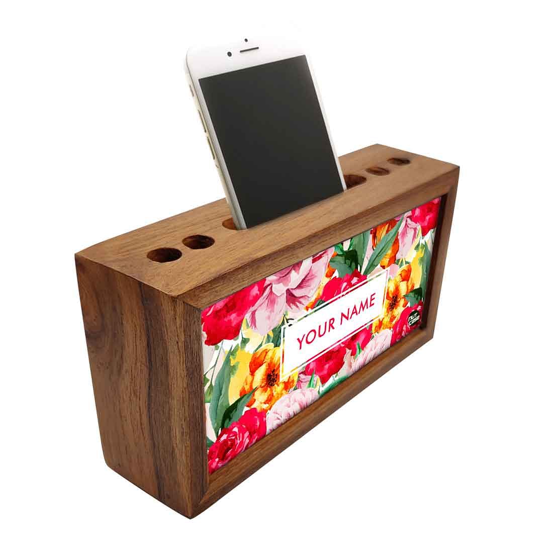 Customized Wooden desk organizer - Roses Nutcase