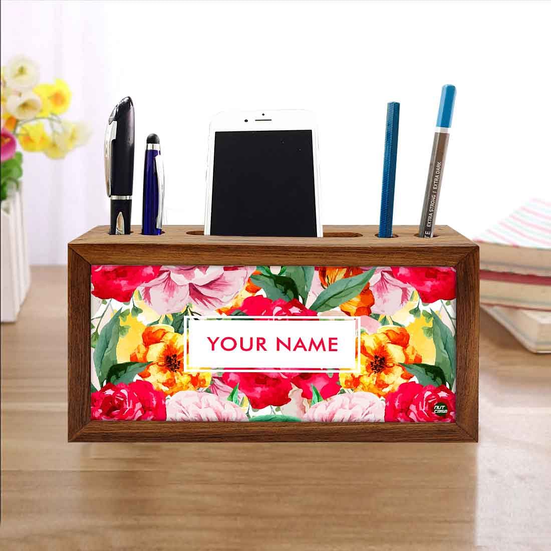 Customized Wooden desk organizer - Roses Nutcase