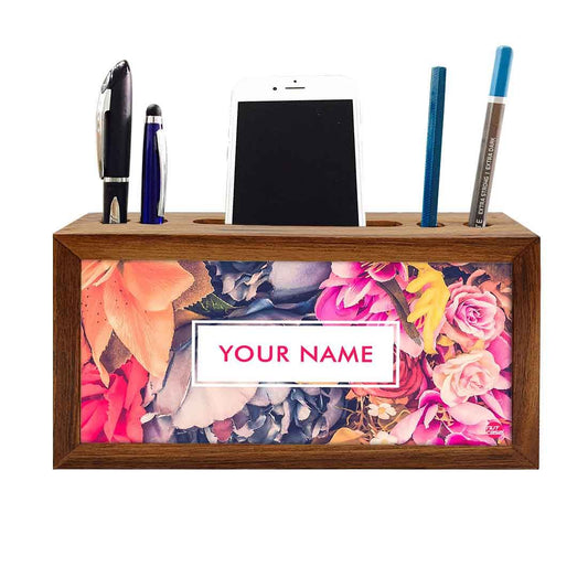 Custom Wooden desktop storage drawers - Colorful Roses Nutcase
