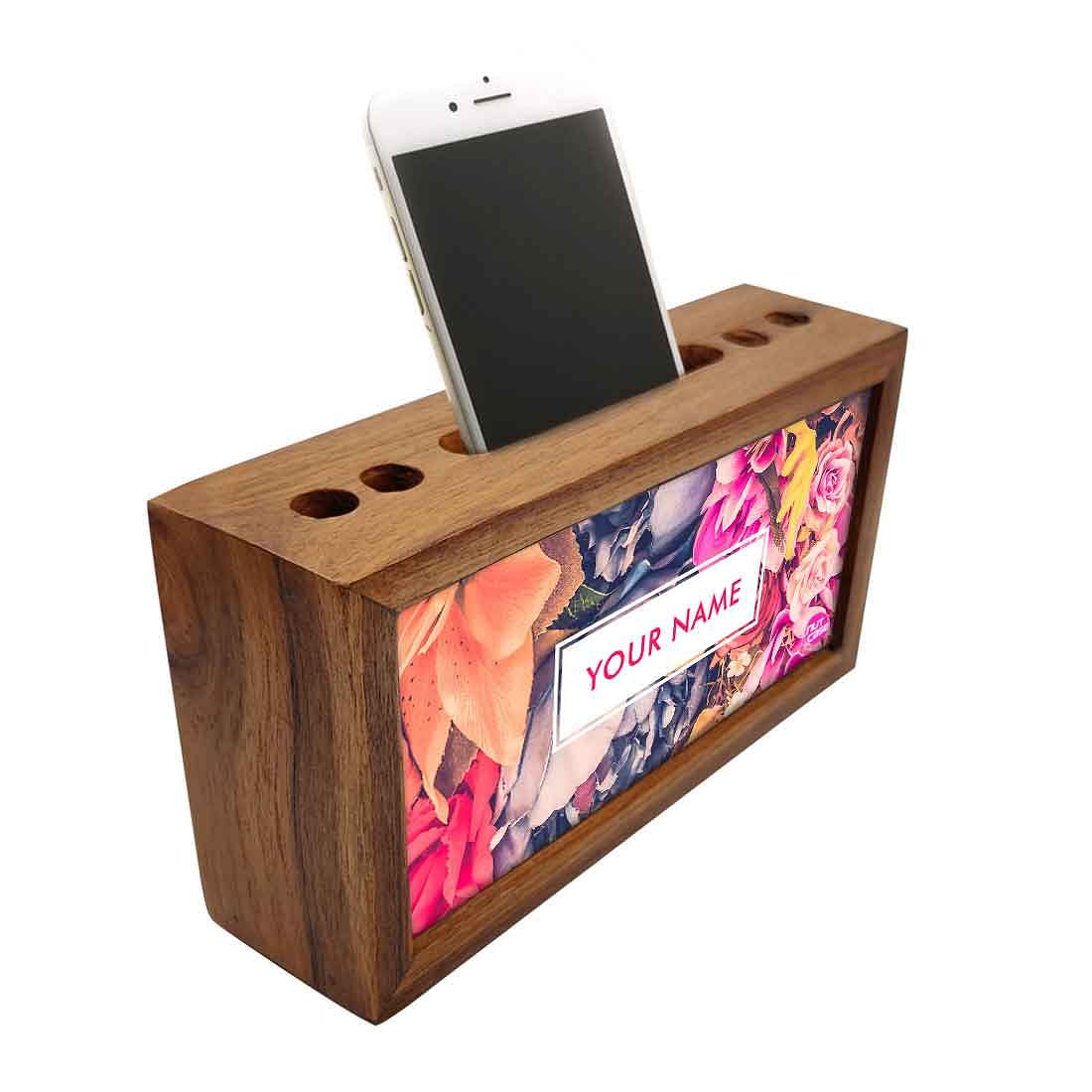 Custom Wooden desktop storage drawers - Colorful Roses Nutcase