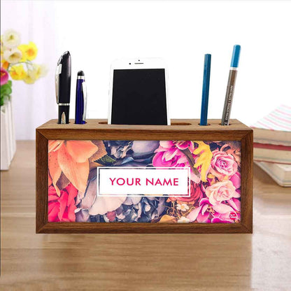 Custom Wooden desktop storage drawers - Colorful Roses Nutcase