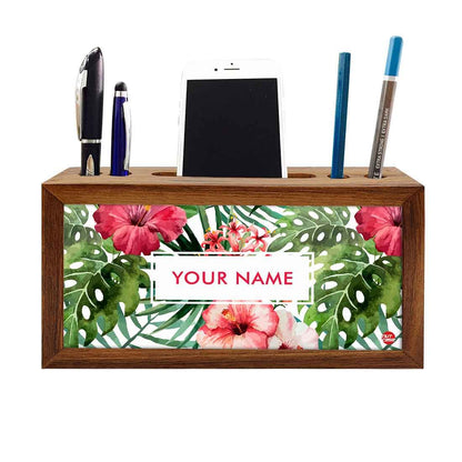 Custom Wood office organizer - Hibiscus Nutcase