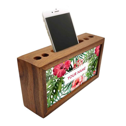 Custom Wood office organizer - Hibiscus Nutcase