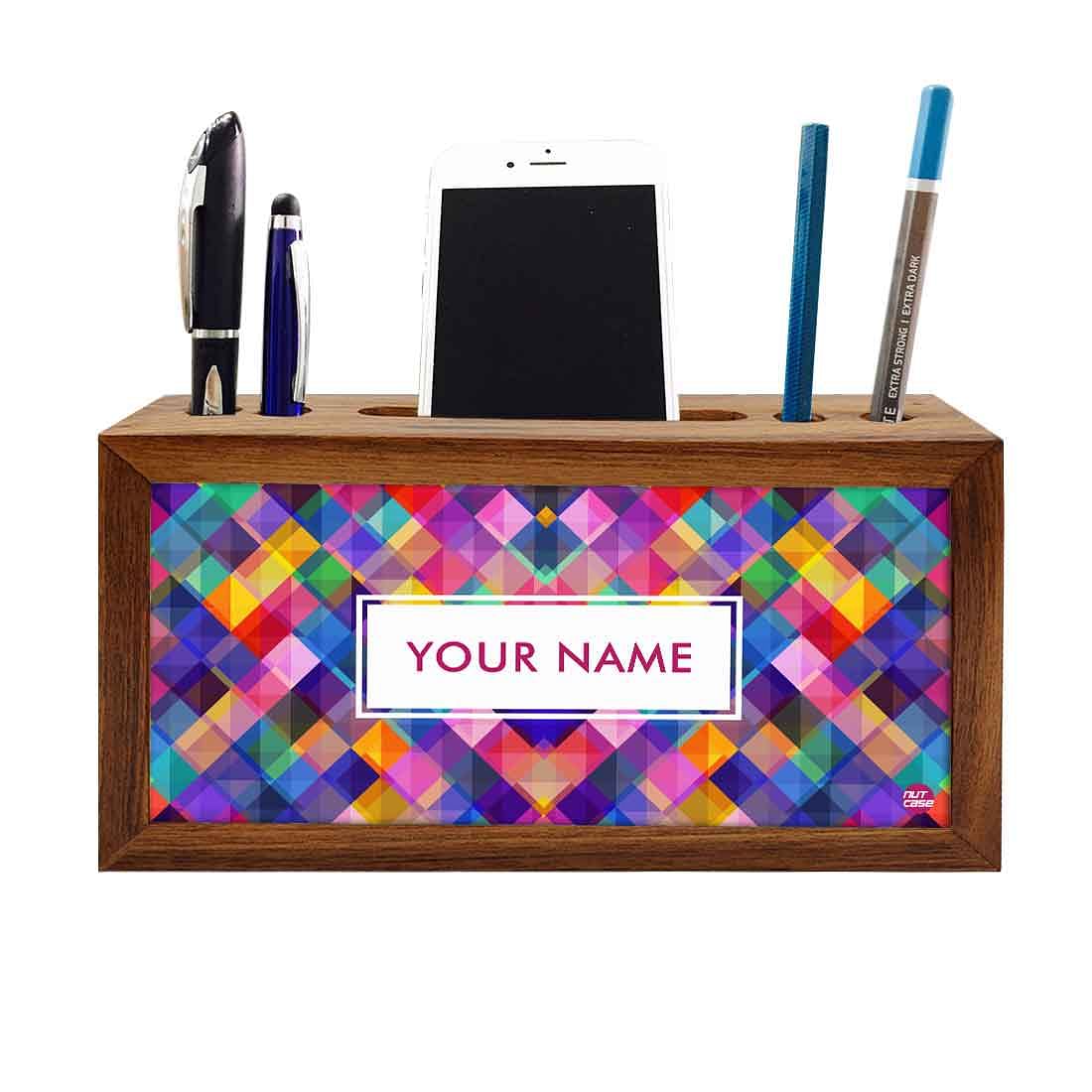 Customized Small Wooden desk organizer - Colorful Checkbox Nutcase