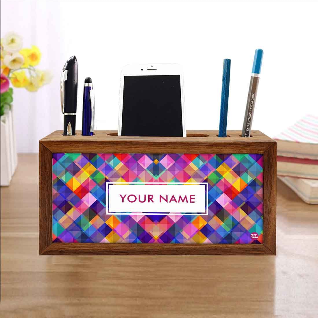 Customized Small Wooden desk organizer - Colorful Checkbox Nutcase