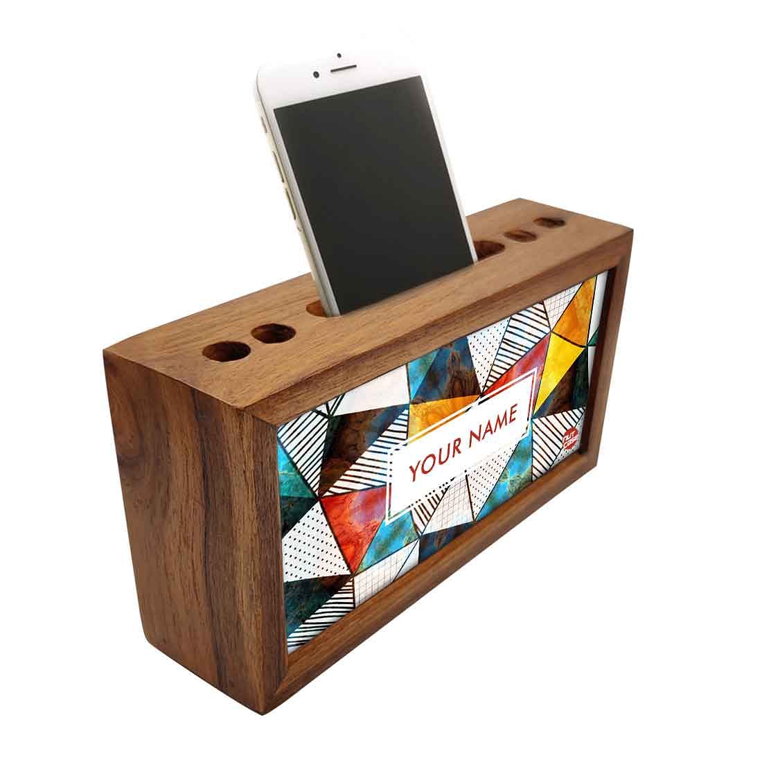 Custom-Made Wood desktop organizer shelf - Stained Glass Nutcase