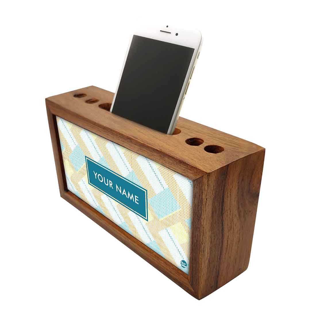 Customized personalized Wood desk organizer - Fabric Nutcase