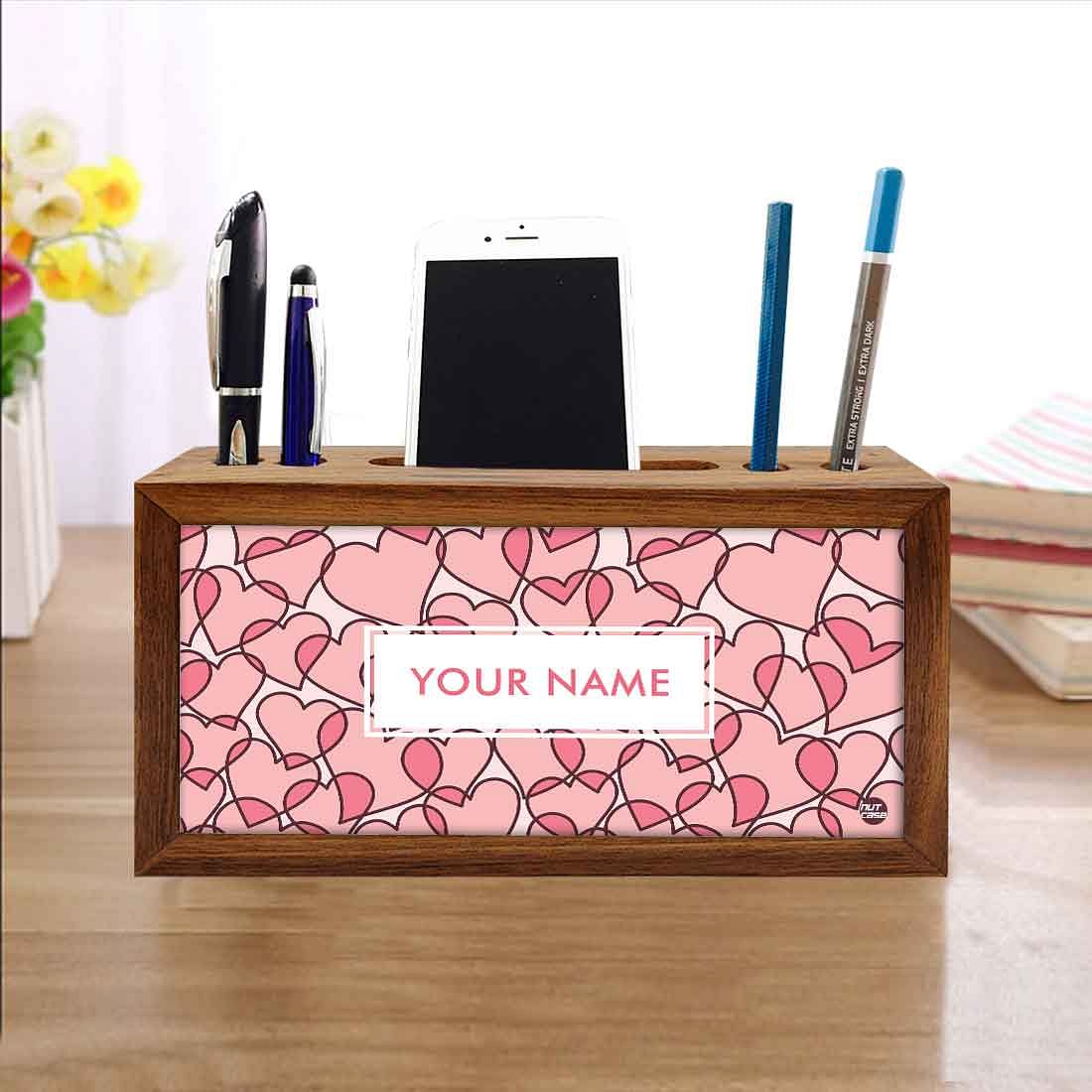 Customized personalised desk organizer - Mix Hearts Nutcase