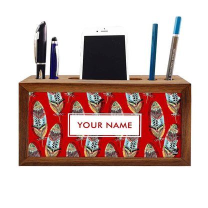 Custom personalised Wooden desk organiser - Blood Feathers Nutcase