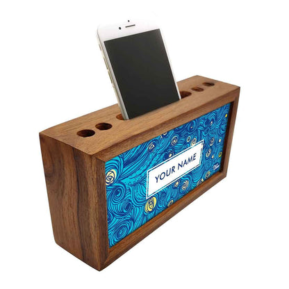 Customized Wooden Pen Stand for Office - Starry Starry Night Nutcase