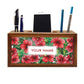 Personalized Wooden Stationery Organiser - Hibiscus Flower Nutcase