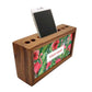 Personalized Wooden Table Organizer - Hibiscus and Flamingo Nutcase