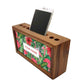 Personalized Wooden Table Organizer - Hibiscus and Flamingo Nutcase