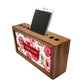 Personalized Wooden desktop organizer - Red Hibiscus Flower Nutcase