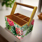 Wooden Tissue and Cutlery Holder for kitchen Organizer With Handle - Hibiscus Nutcase