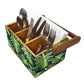 Wooden Cutlery Holder Spoon Fork Stand for Kitchen Organizer - Monstera Leaves Nutcase
