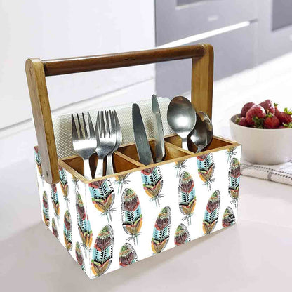 Condiment Rack for kitchen Cutlery Holder With Handle - Feathers Nutcase