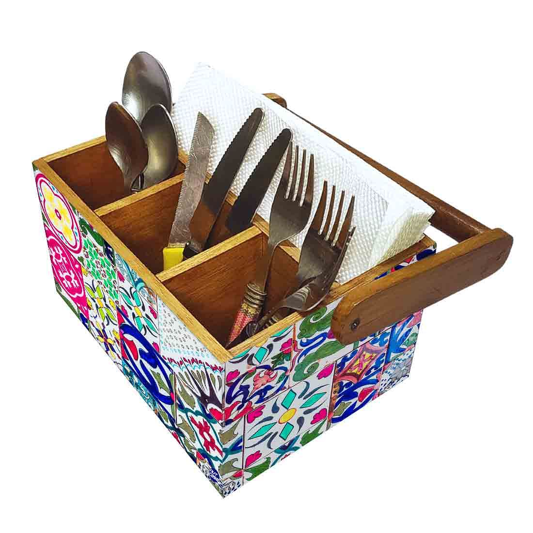 Wooden Spoon Stand Holder for Kitchen Knives Napkin Organizer - Designer Nutcase