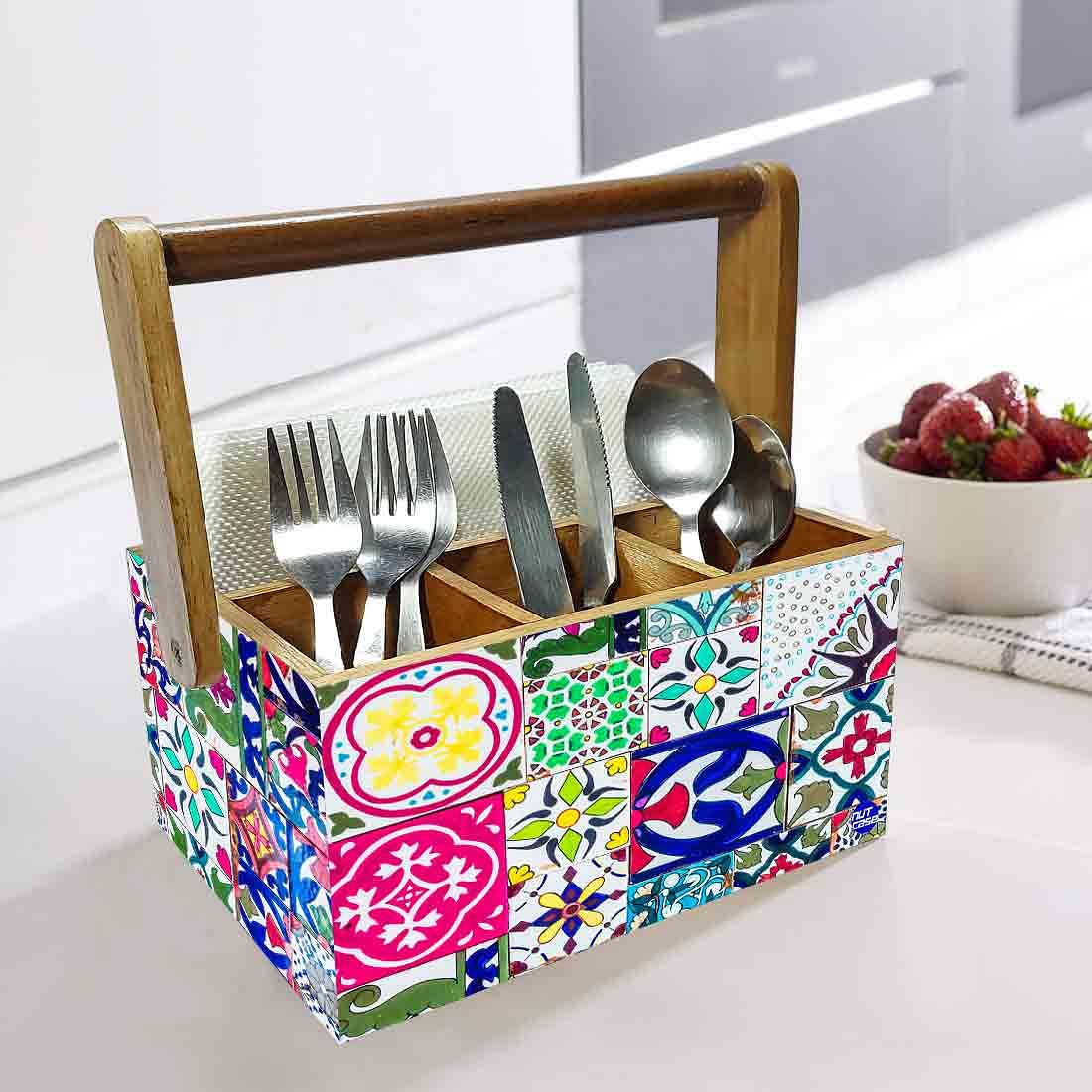 Wooden Spoon Stand Holder for Kitchen Knives Napkin Organizer - Designer Nutcase